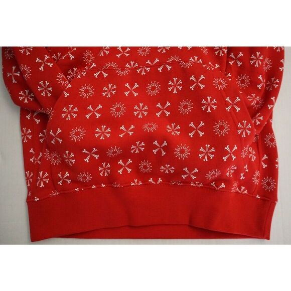 Nike FJ1635-657 Men's Sz S Red/White Sportswear Club Monogram Pullover Hoodie - Picture 10 of 10